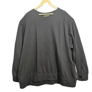 Foundry Men's Cotton Sweatshirt Solid Black  Pullover 4XL Crew Neck Big and Tall